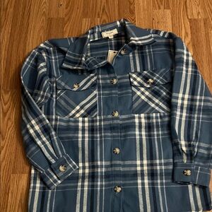 Blue Plaid Men's Casual Button Down Shirt